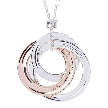 Tiffany Sterling Silver Rubedo 1837 Circles Pendant Necklace 5 of 7