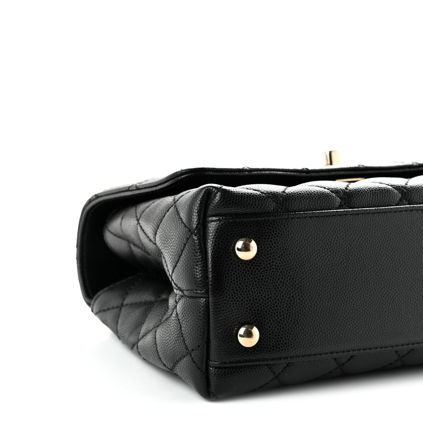 Caviar Quilted Mini Coco Handle Flap Black