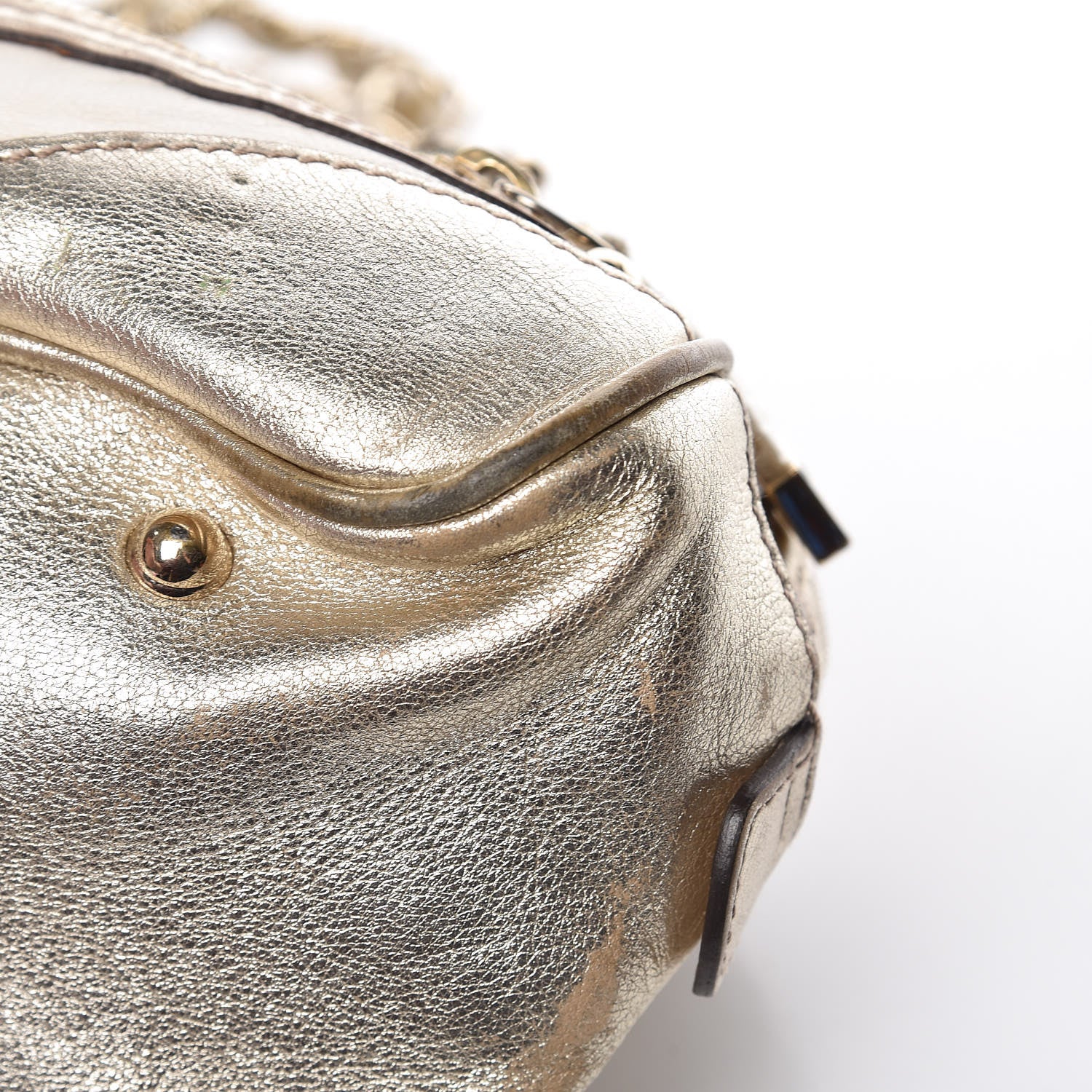 Gucci Goatskin Small Capri Bowler White Gold 16 of 23