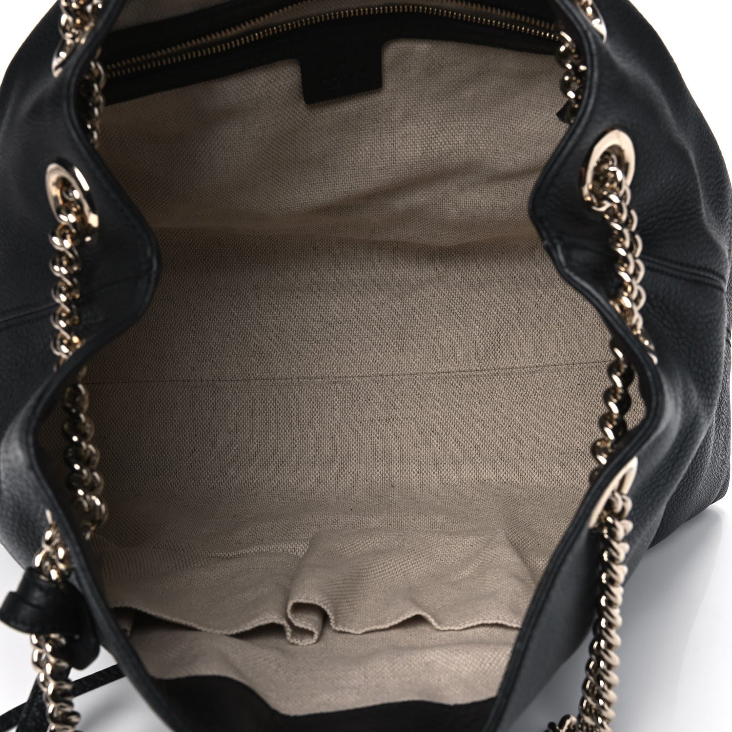 Gucci Pebbled Calfskin Medium Soho Chain Shoulder Bag Black 4 of 4