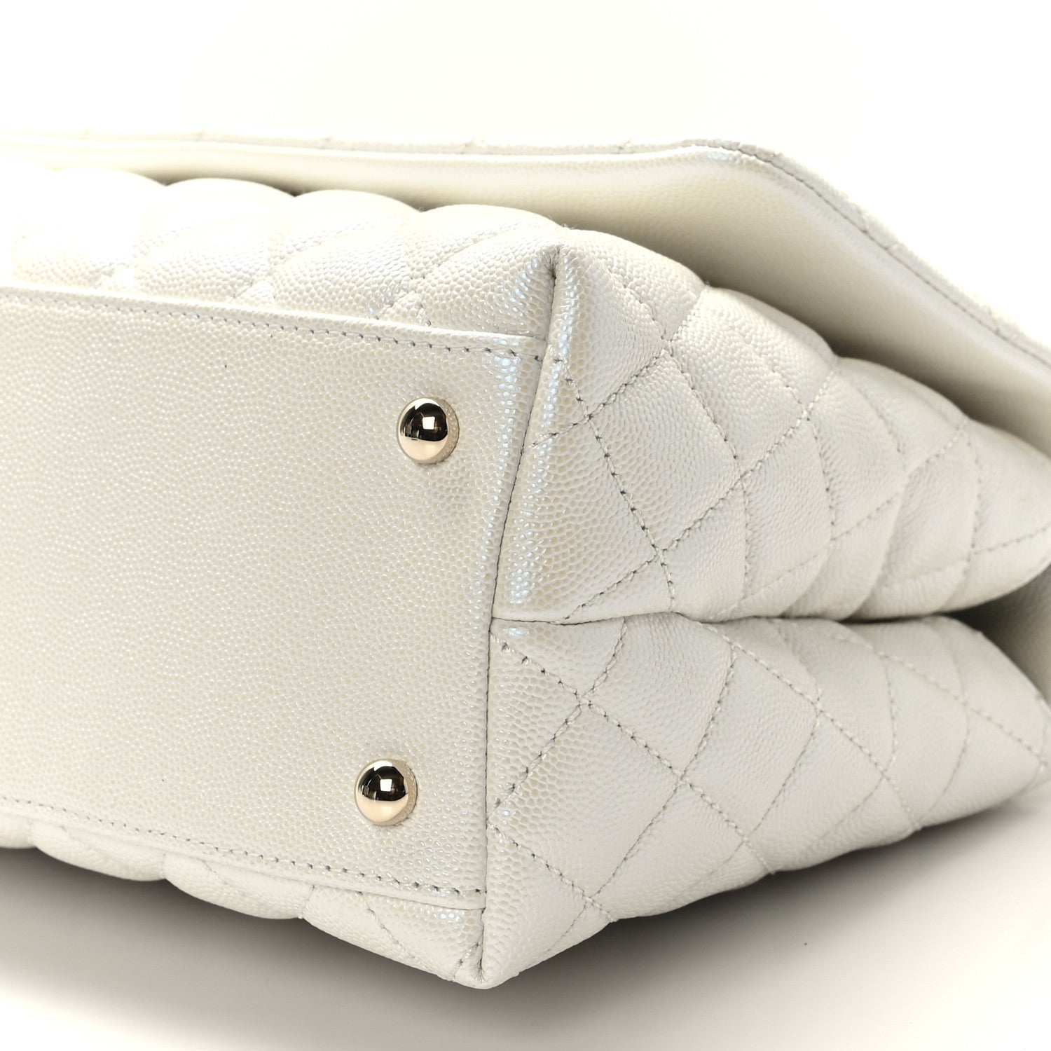 Chanel Iridescent Caviar Quilted Small Coco Handle Flap White 9 of 9