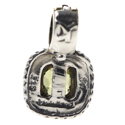 David Yurman Sterling Silver 14K Yellow Gold Peridot 7mm Albion Enhancer Pendant 3 of 4