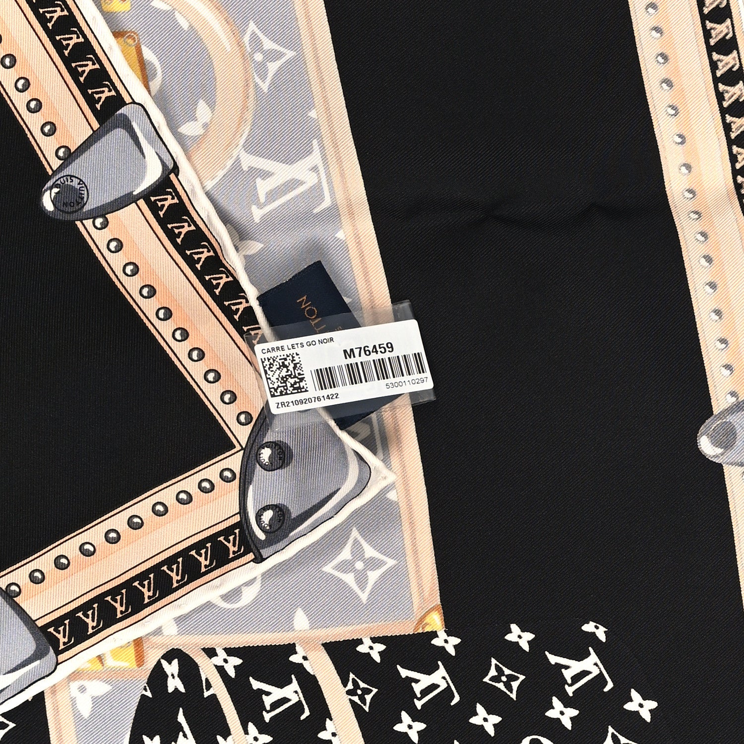 Louis Vuitton Silk Monogram Lets Go Scarf Black 3 of 4