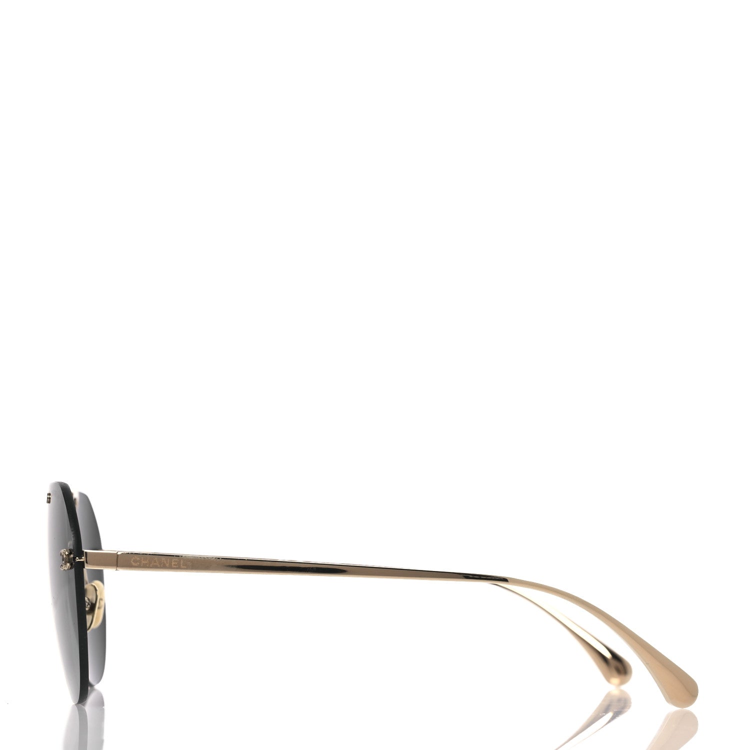 Chanel Titanium CC Pilot Aviator Sunglasses 4272-T Black Gold 3 of 8