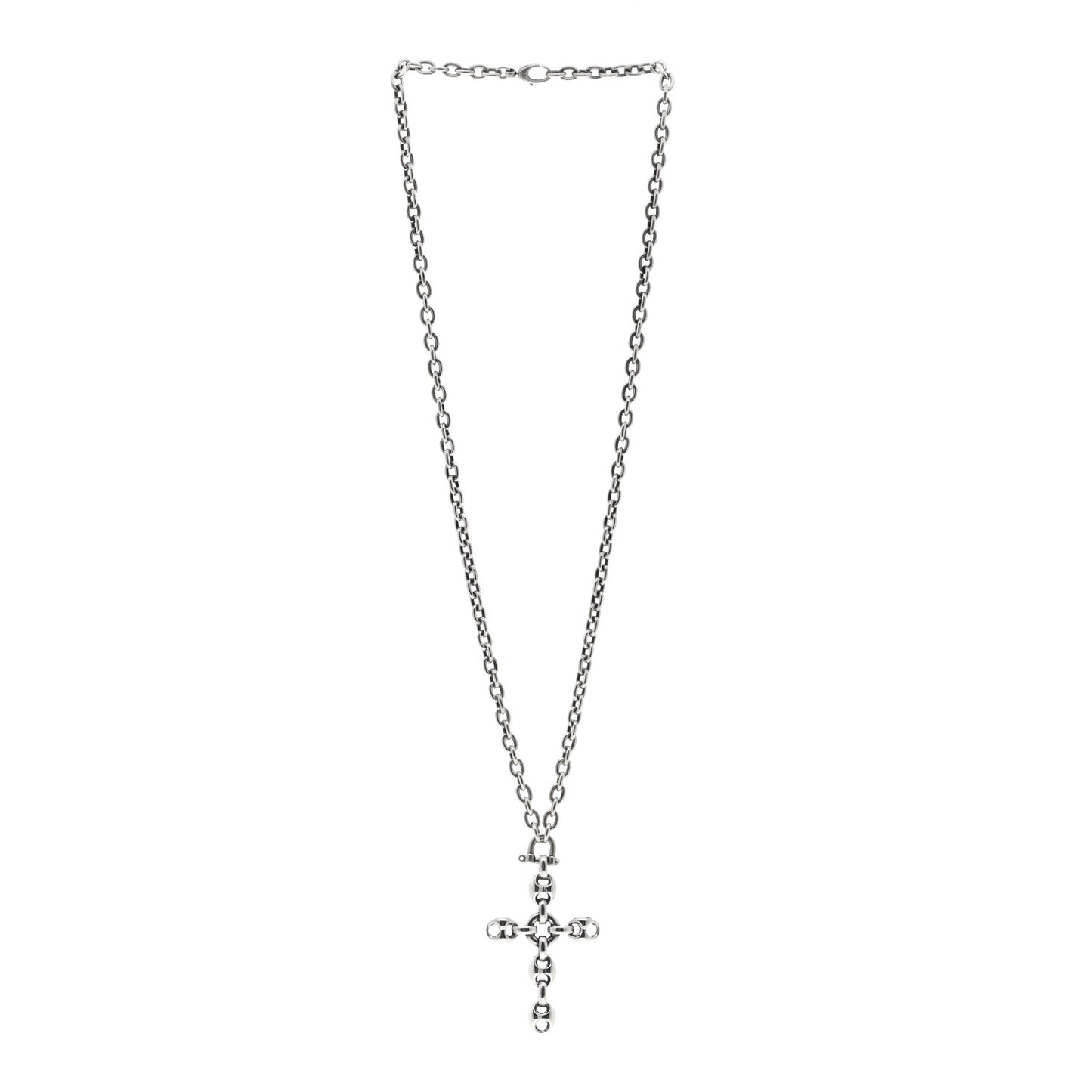 Sterling Silver Marina Link Cross Pendant Necklace
