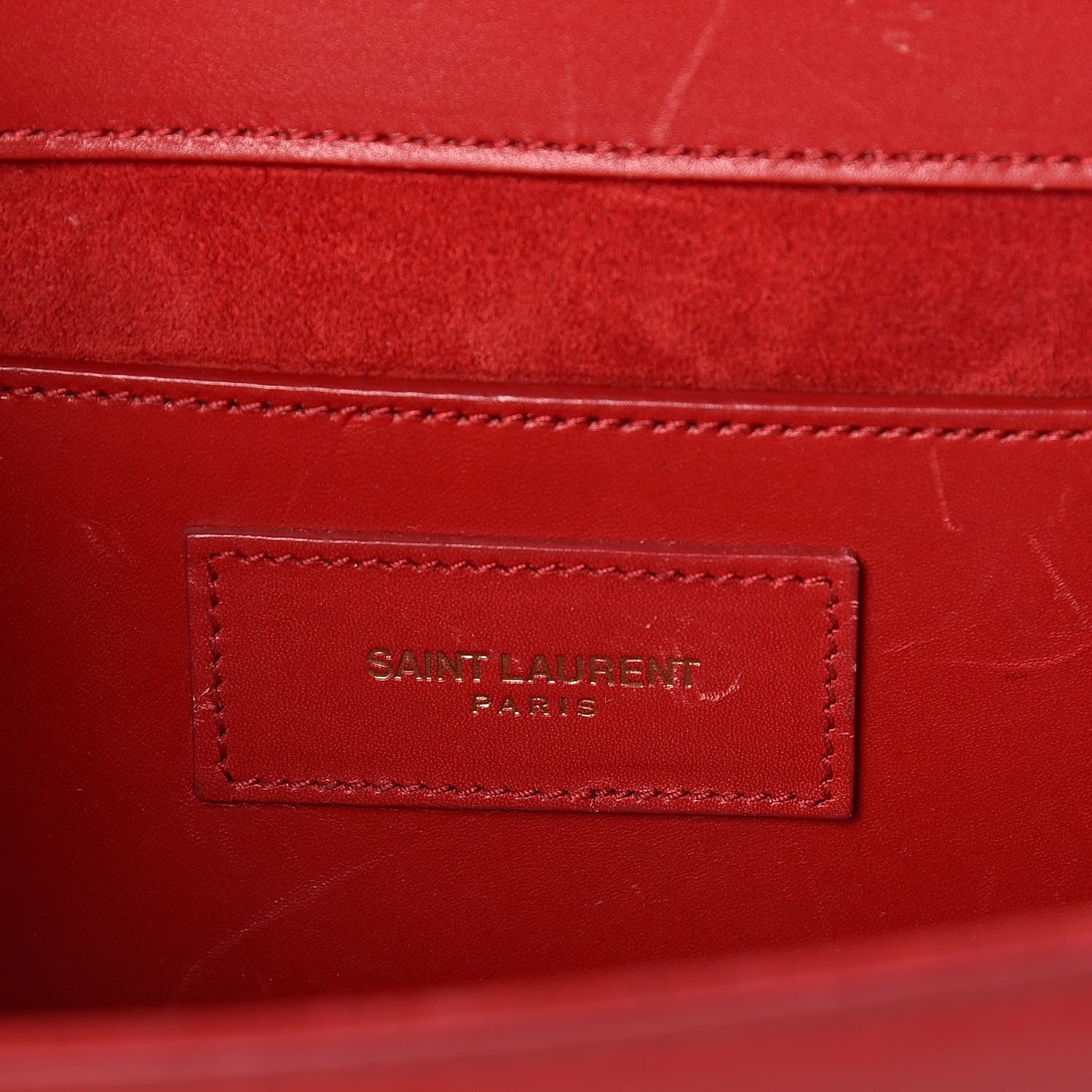 Saint Laurent Calfskin Monogram Cassandre Clutch Rouge Orient 7 of 8
