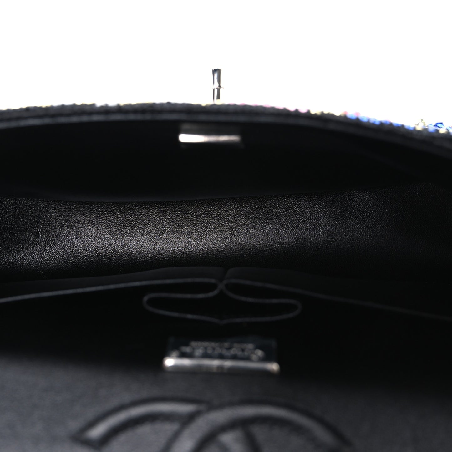 Crystal Tweed CC Medium Double Flap Black