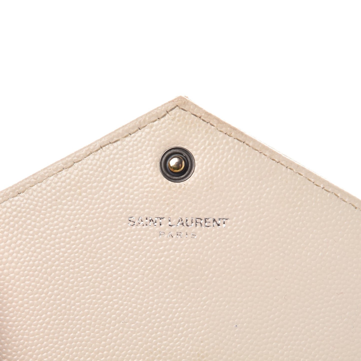 Grain De Poudre Matelasse Chevron Monogram Envelope Chain Wallet Dove White