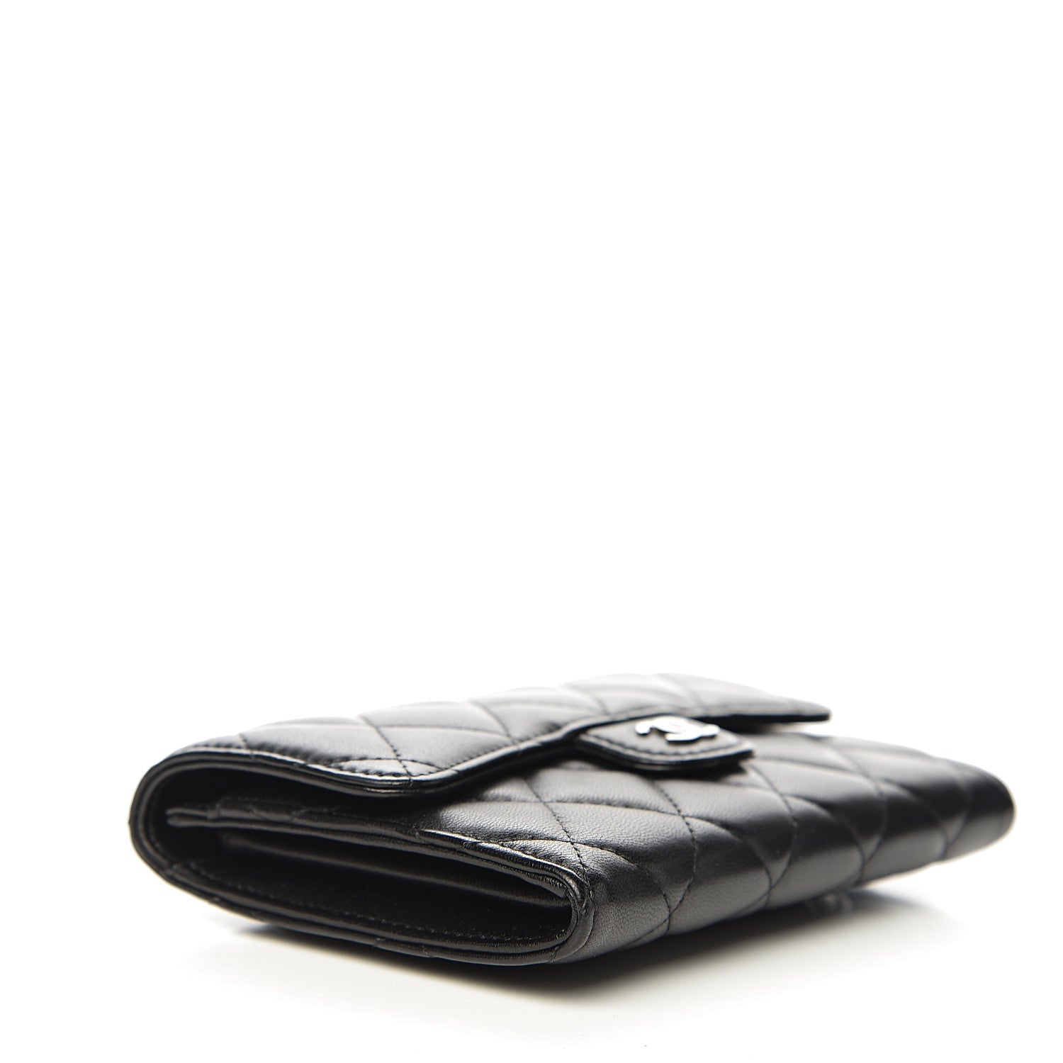 Chanel Lambskin Quilted Small Flap Wallet Black 3 of 8