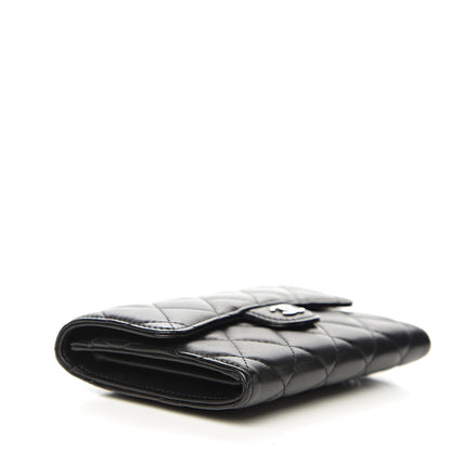 Chanel Lambskin Quilted Small Flap Wallet Black 3 of 8