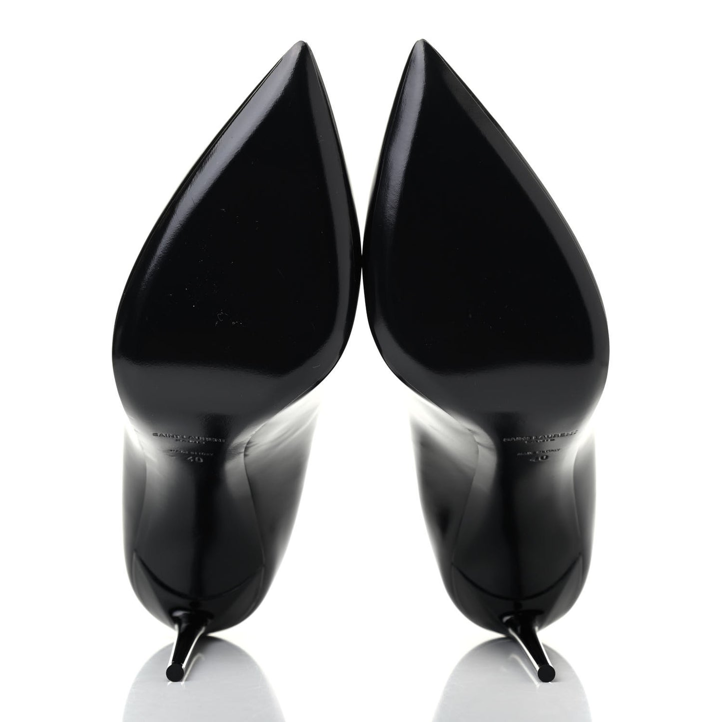 Patent Calfskin Teddy High Vamp 105 Pumps 40 Black