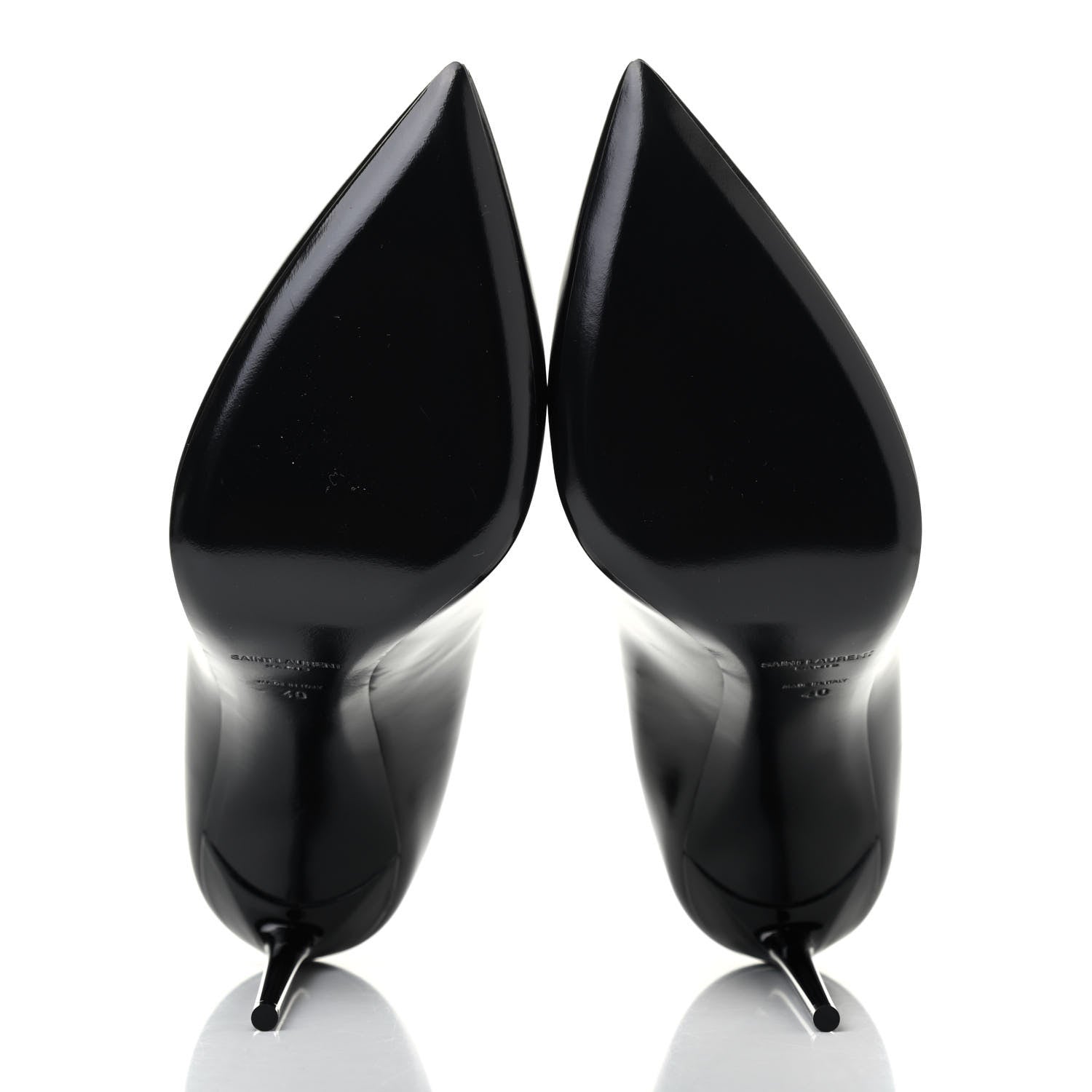 Saint Laurent Patent Calfskin Teddy High Vamp 105 Pumps 40 Black 4 of 4