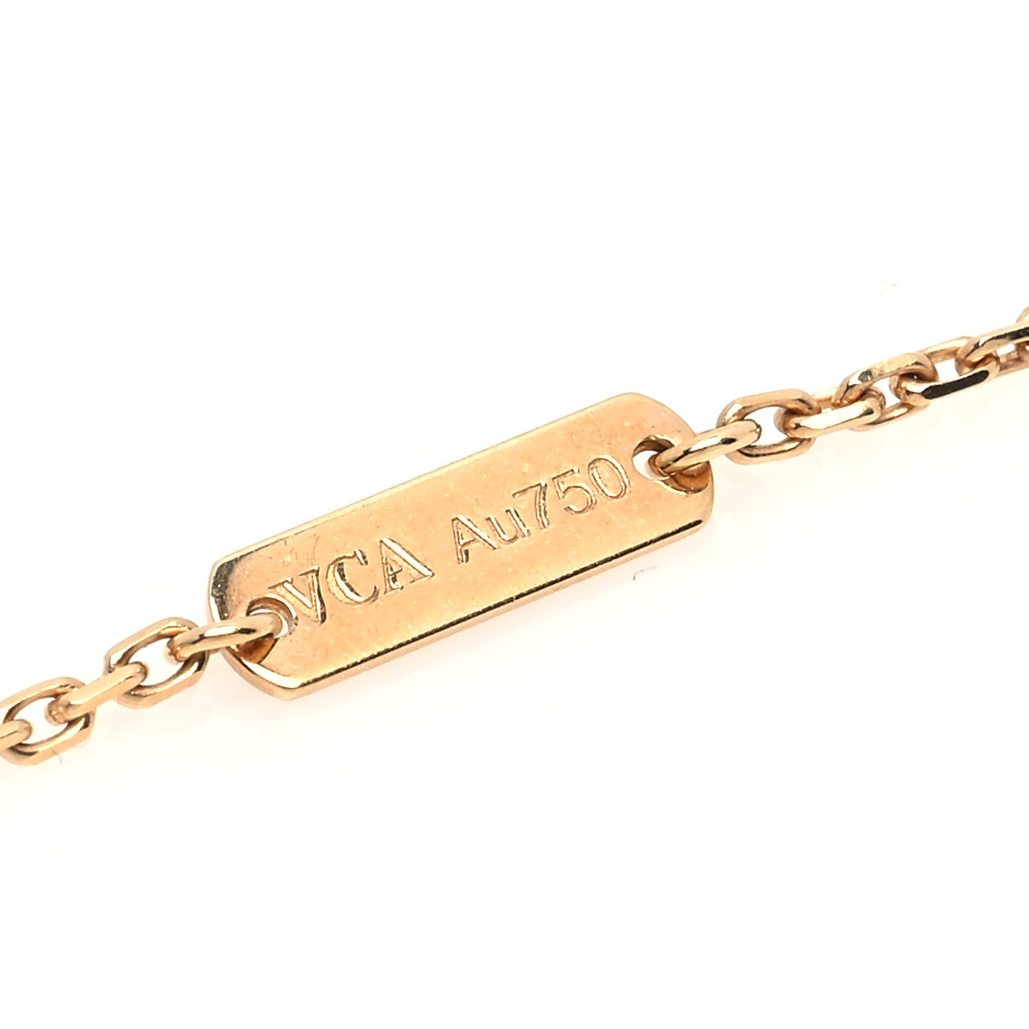 Van Cleef & Arpels 18K Yellow Gold Mother of Pearl Vintage Alhambra Pendant Necklace 7 of 7