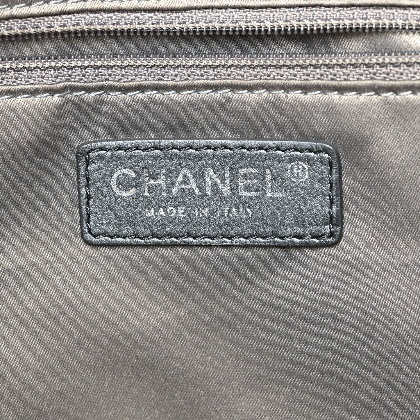 Metallic Lambskin Quilted Large Week End on Mars Tote Dark Grey