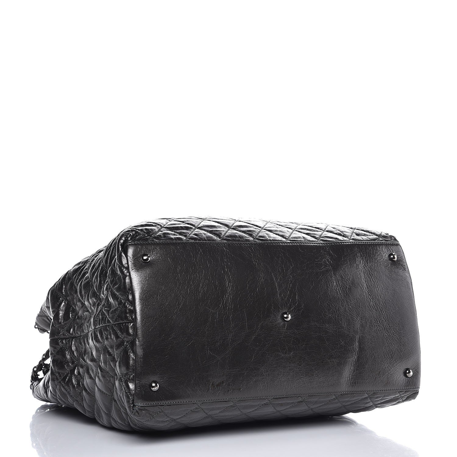 Chanel Glazed Calfskin Quilted Large Chain Me Tote Dark Grey 4 of 7