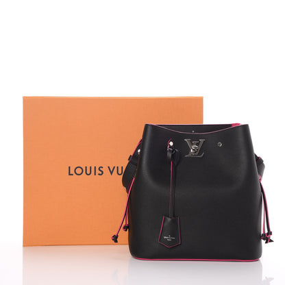 Louis Vuitton Calfskin Lockme Bucket Black 8 of 8