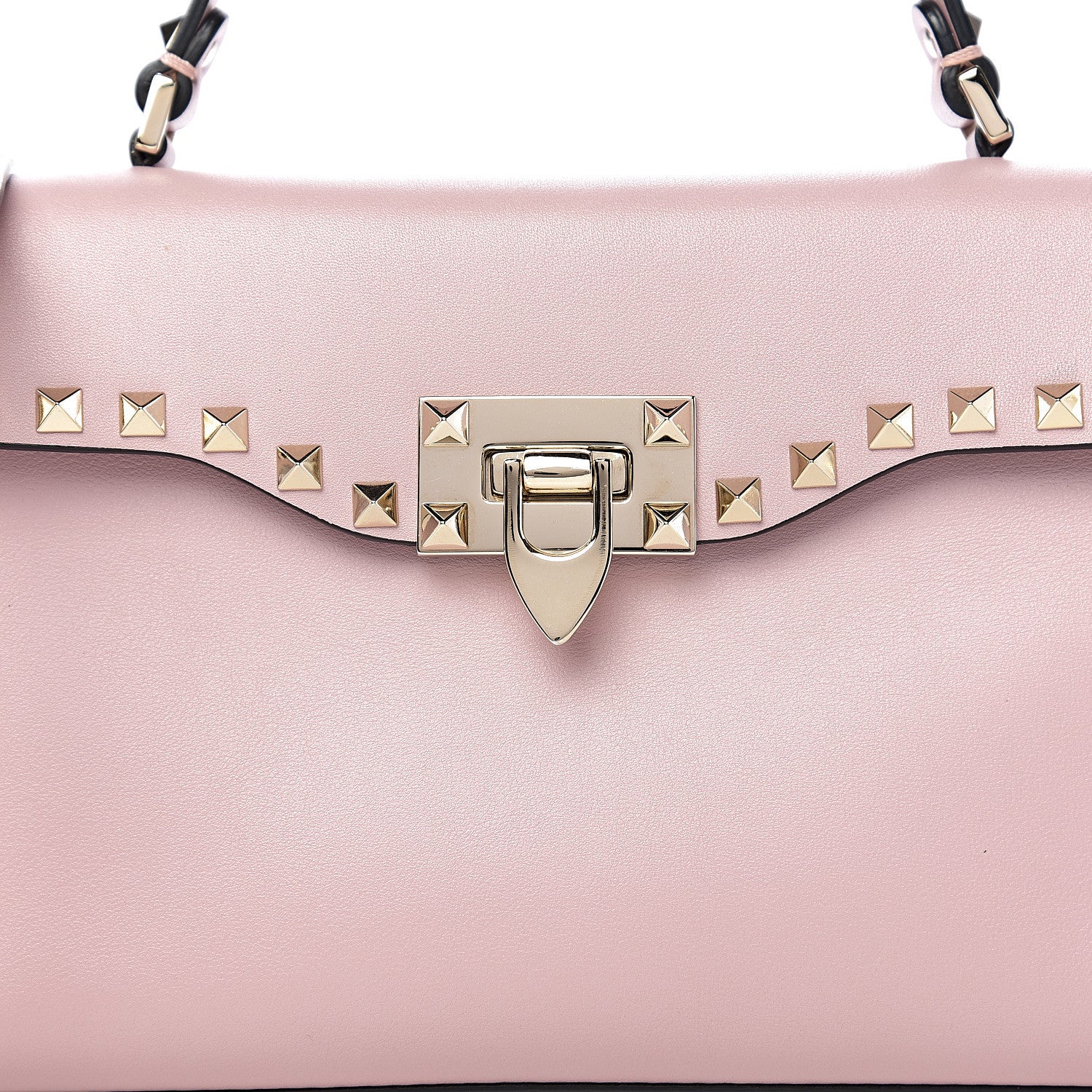 Valentino Garavani Vitello Small Rockstud Single Handle Flap Bag Cipria 10 of 10
