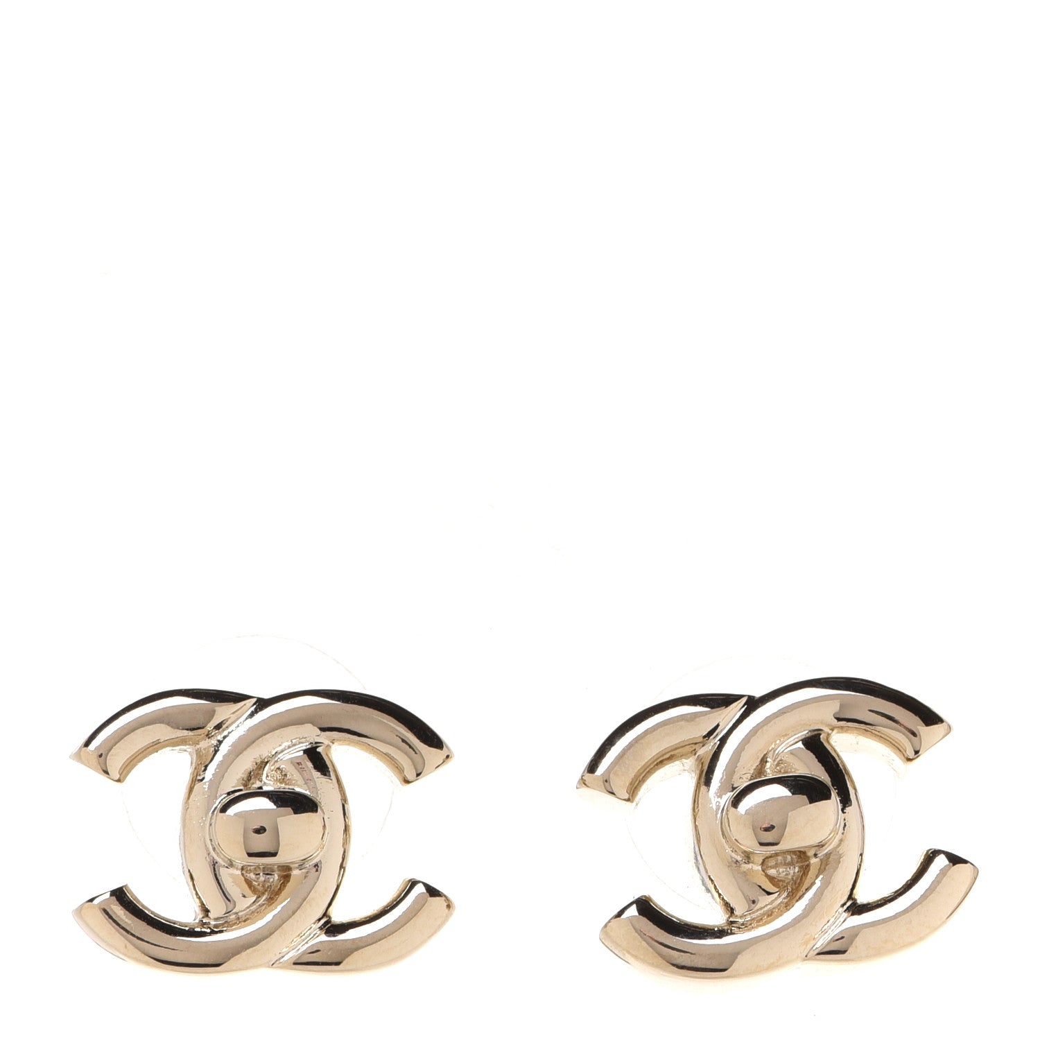 Chanel Metal CC Turnlock Earrings Gold 1 of 5