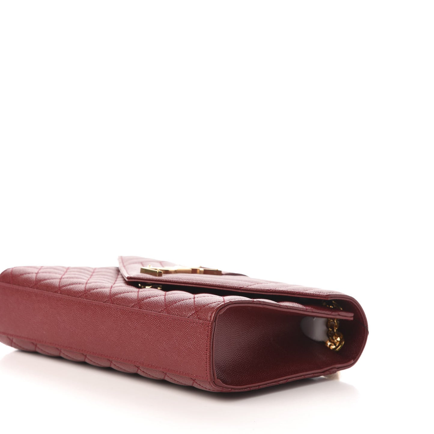 Grain De Poudre Textured Mixed Matelasse Triquilt Medium Monogram Satchel Oxblood
