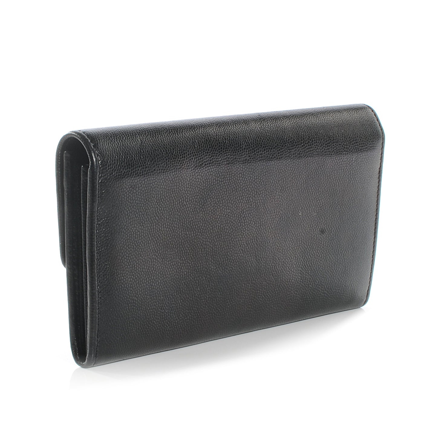 Caviar Sevruga Large Gusset Flap Wallet Black