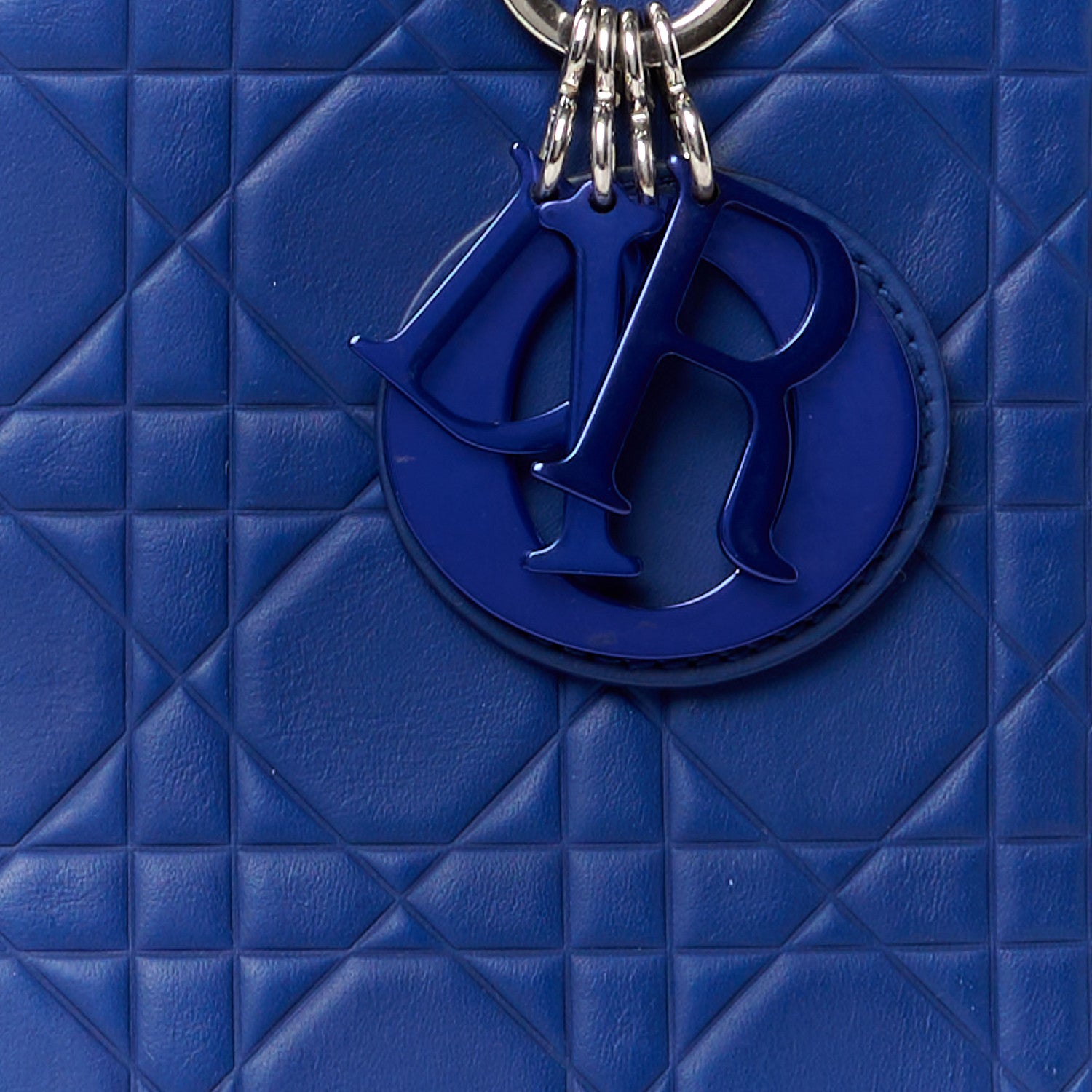 Christian Dior Ultra Matte Calfskin Embossed Cannage Medium Lady Dior Blue 8 of 11