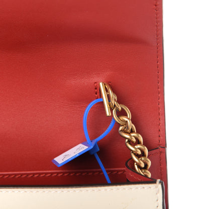Gucci Calfskin Queen Margaret Chain Wallet Blue Agata Hibiscus Red Mystic White 11 of 11