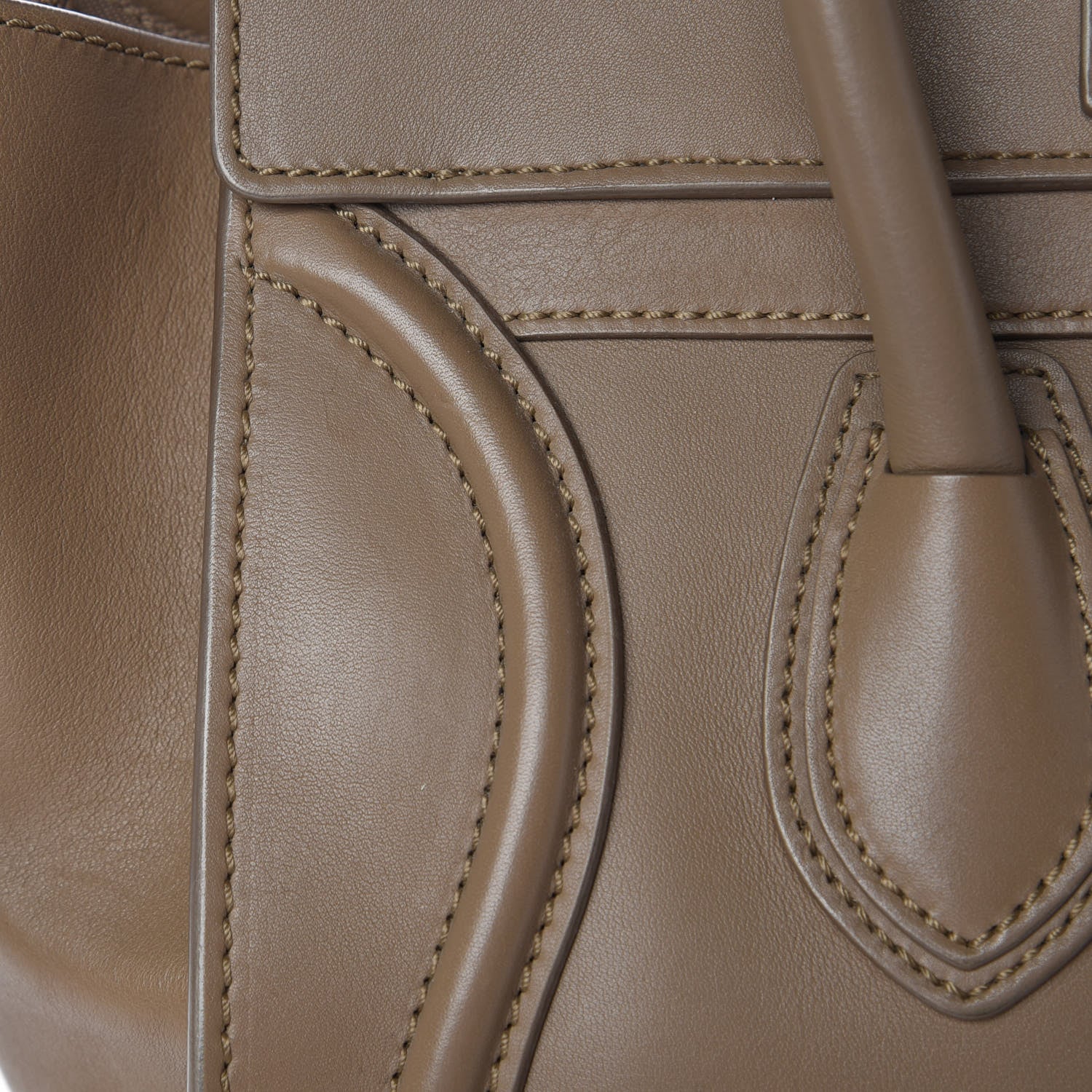 Celine Smooth Calfskin Mini Luggage Taupe 10 of 14