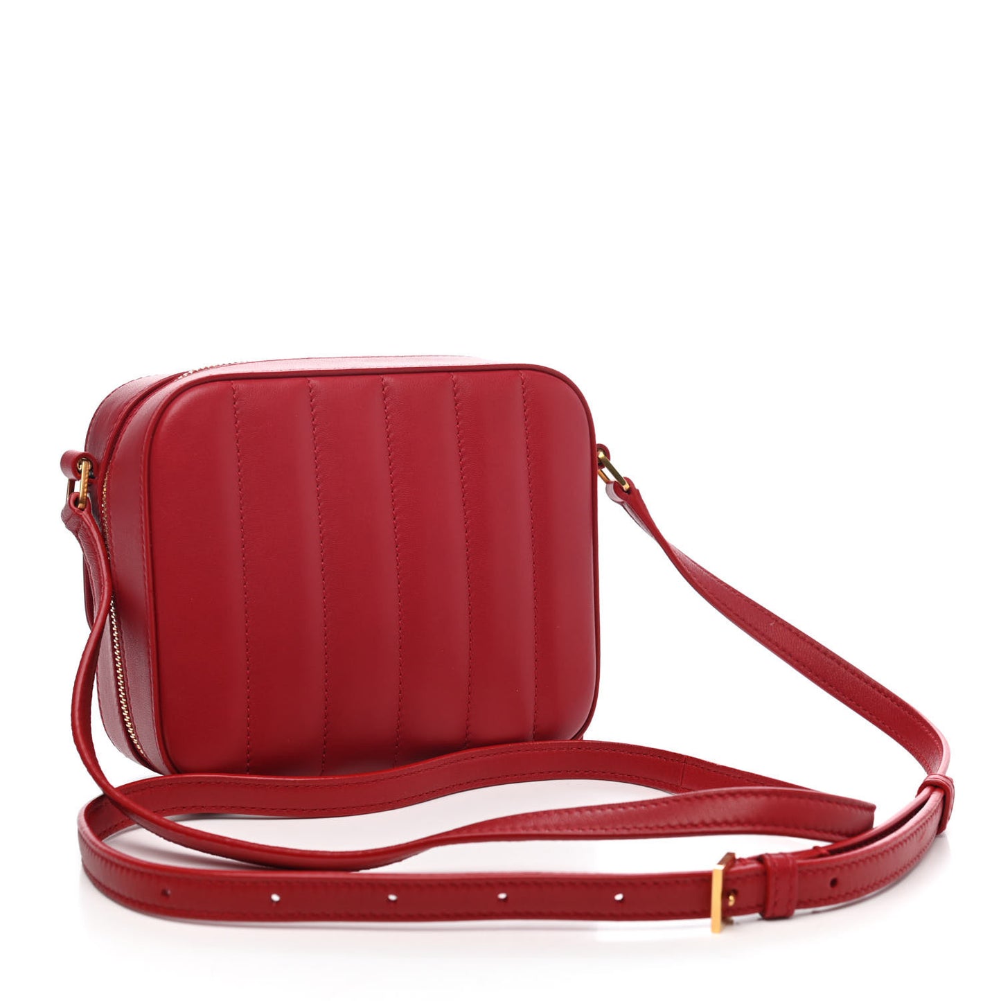 Lambskin Matelasse Monogram Toy Vicky Camera Bag Red