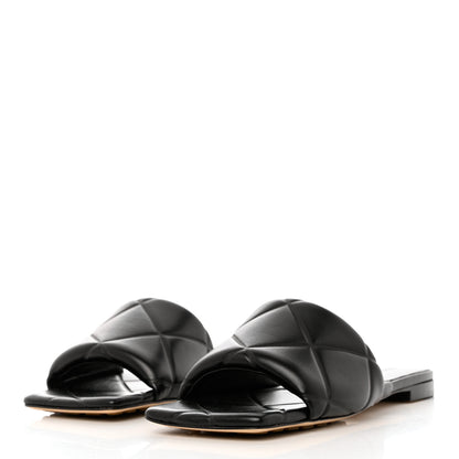 Bottega Veneta Nappa Quilted Rubber Lido Flat Sandals 39.5 Black 3 of 9