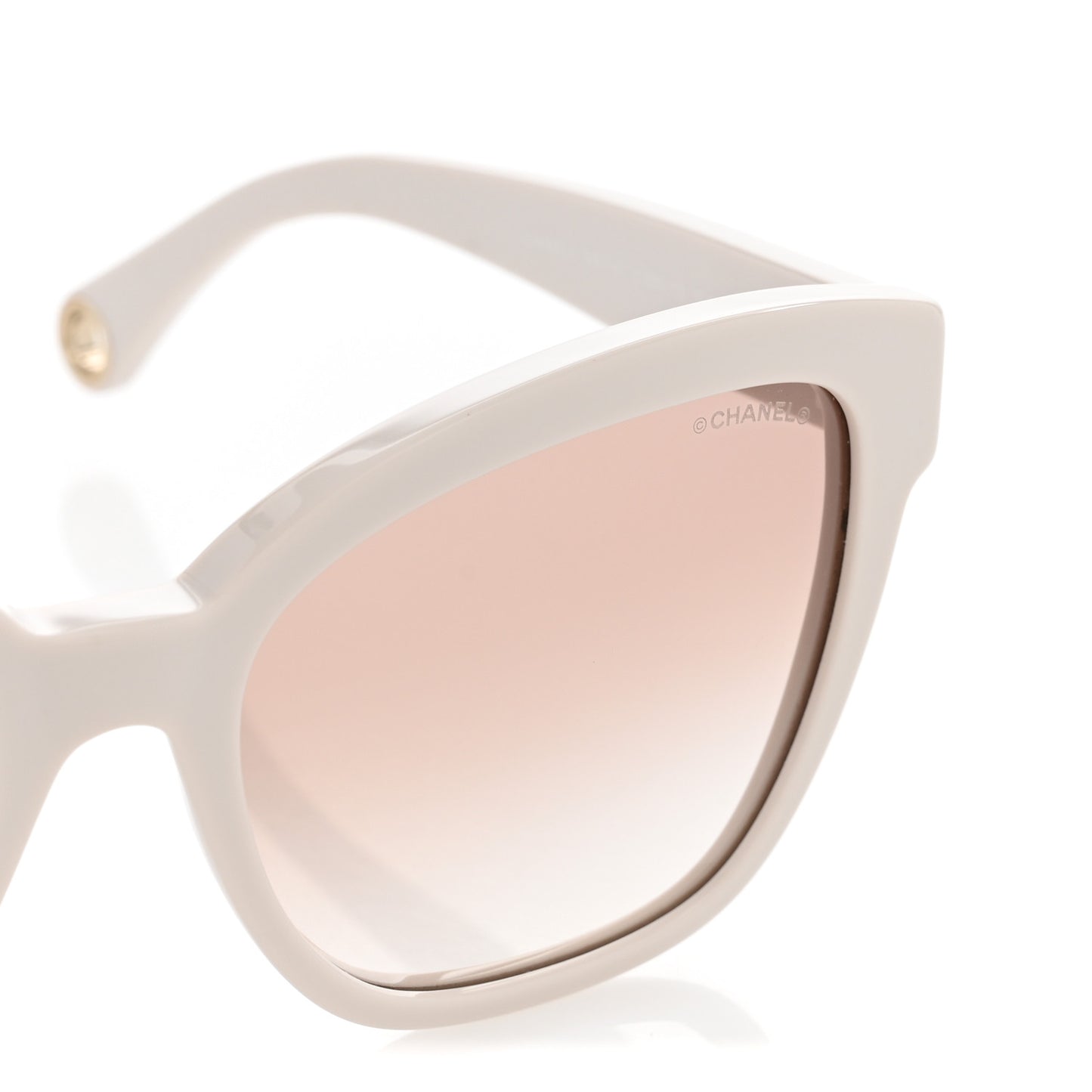 Acetate Chain Square Sunglasses 5487-A White
