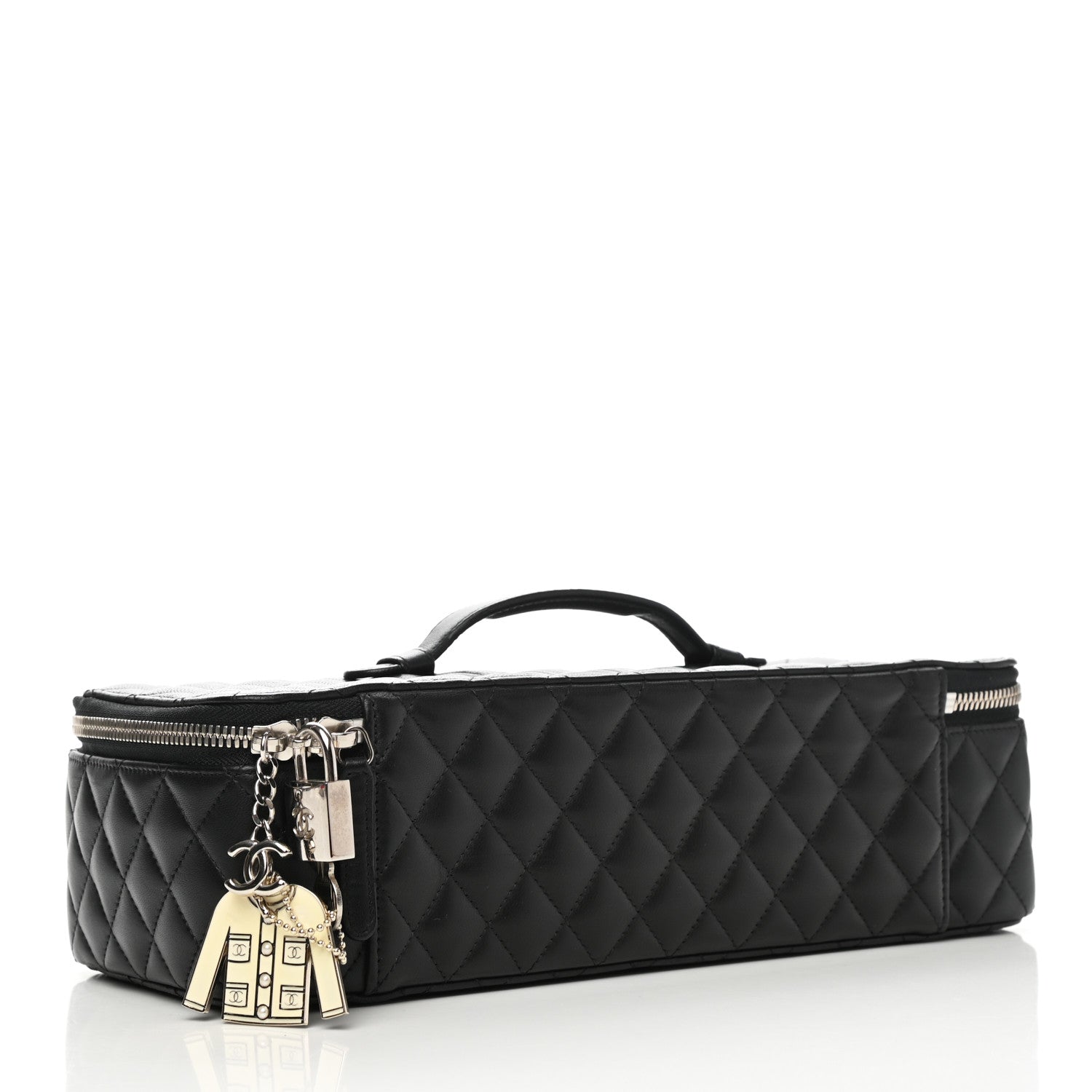 Chanel Lambskin Quilted Large Jewelry Case Black 3 of 8