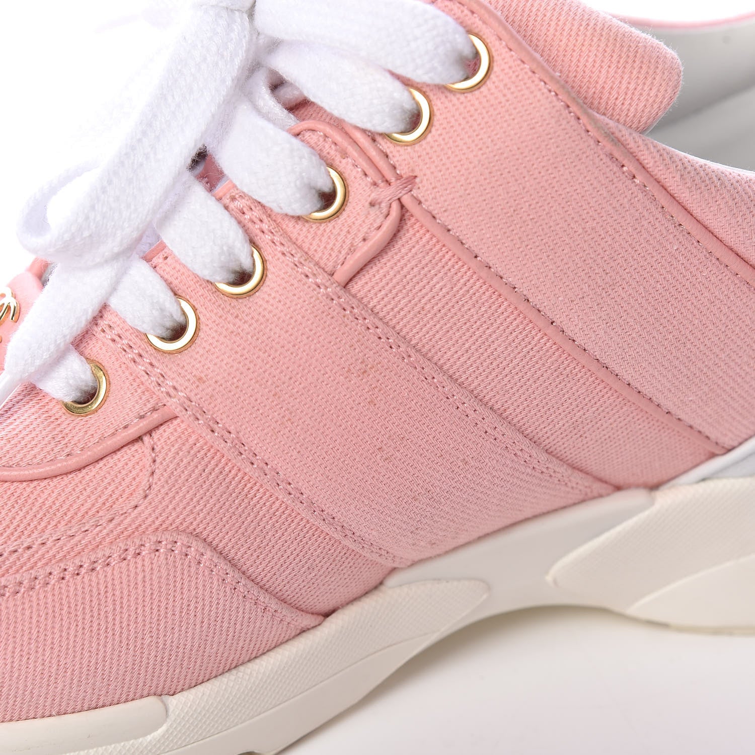 Chanel Canvas Womens CC Sneakers 38 Salmon 17 of 22
