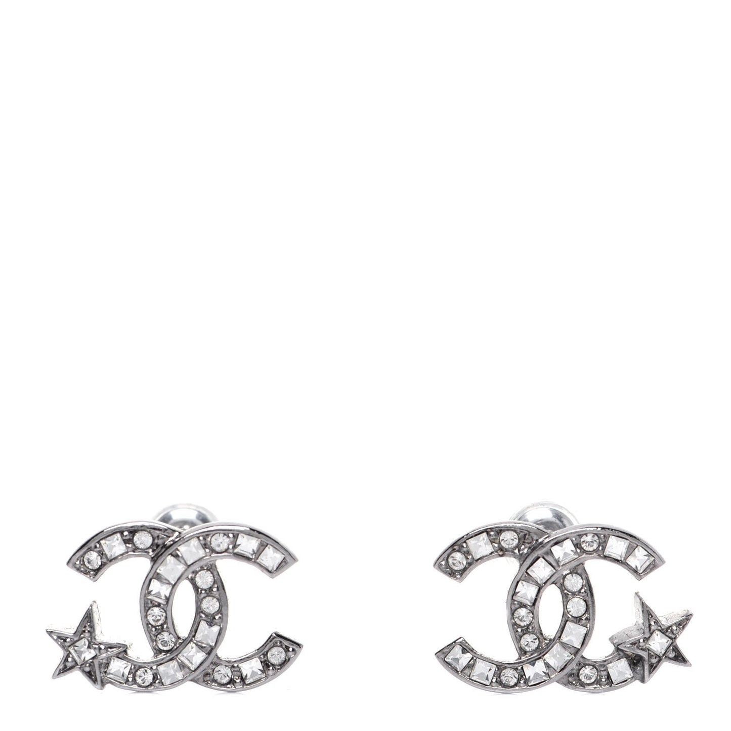Crystal CC Starfall Earrings Silver