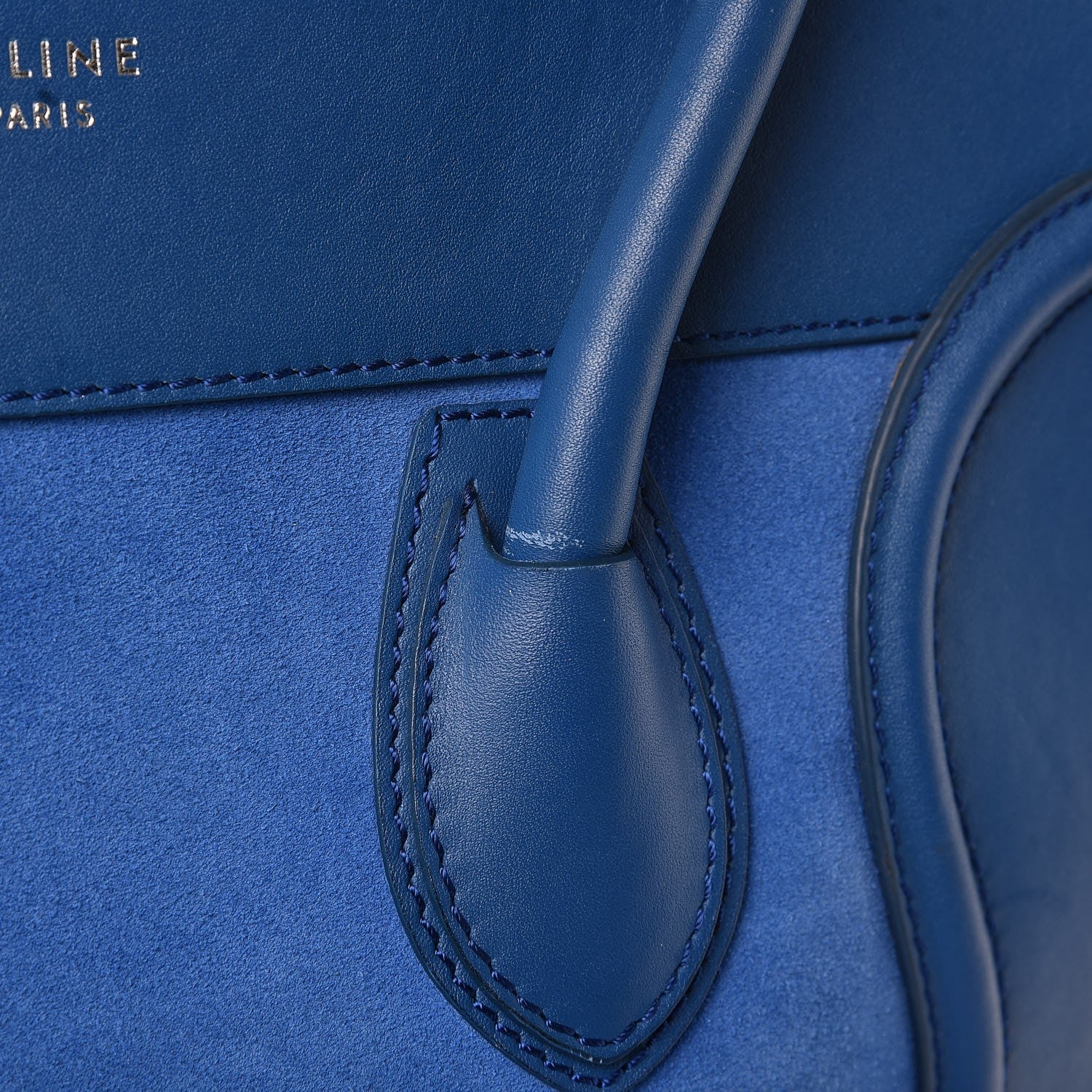 Celine Smooth Calfskin Suede Mini Luggage Royal Blue 17 of 19