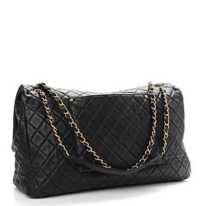 Chanel Calfskin Quilted XXL Travel Flap Bag Black 3 of 13