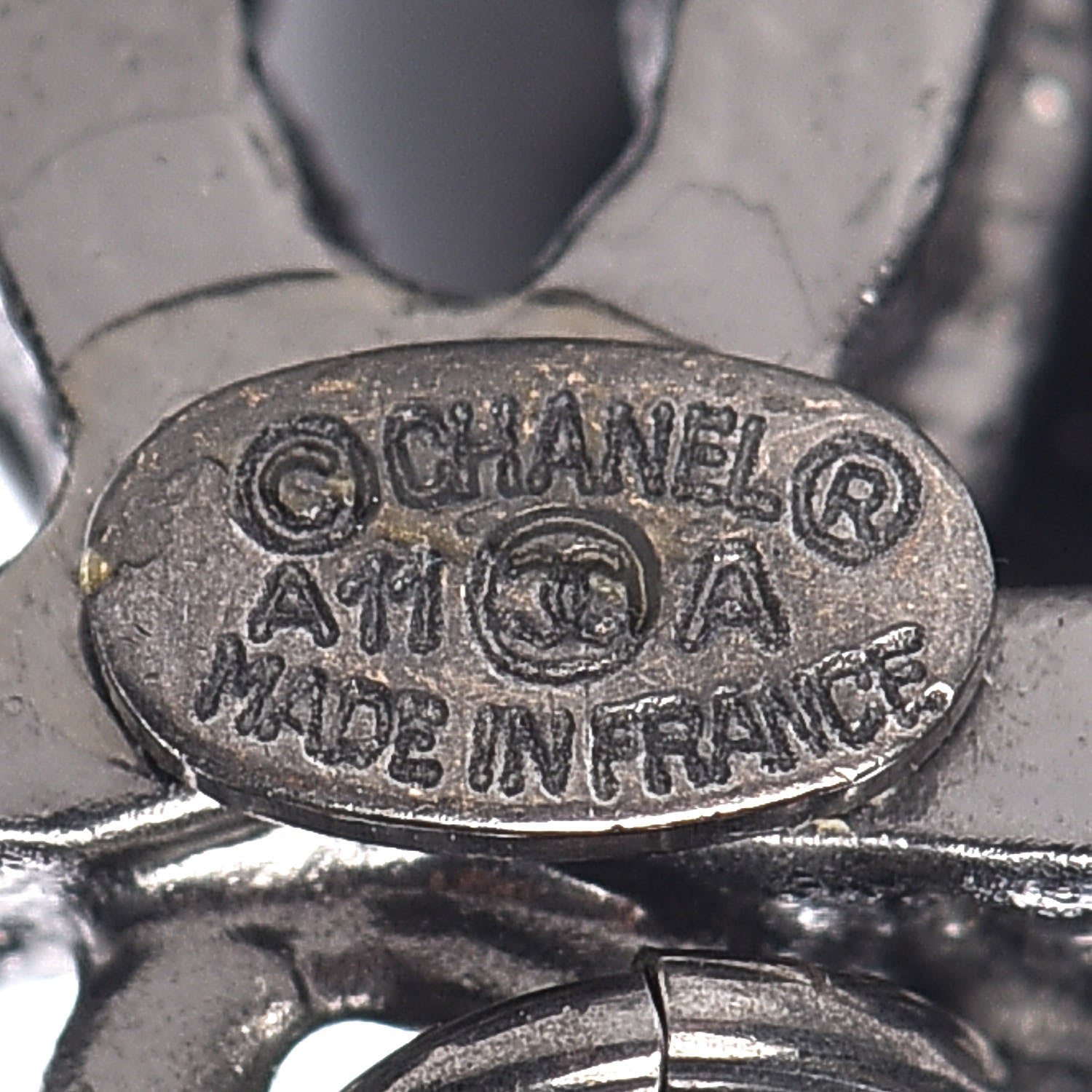 Chanel Ruthenium CC Bead Drop Earrings Black 4 of 4