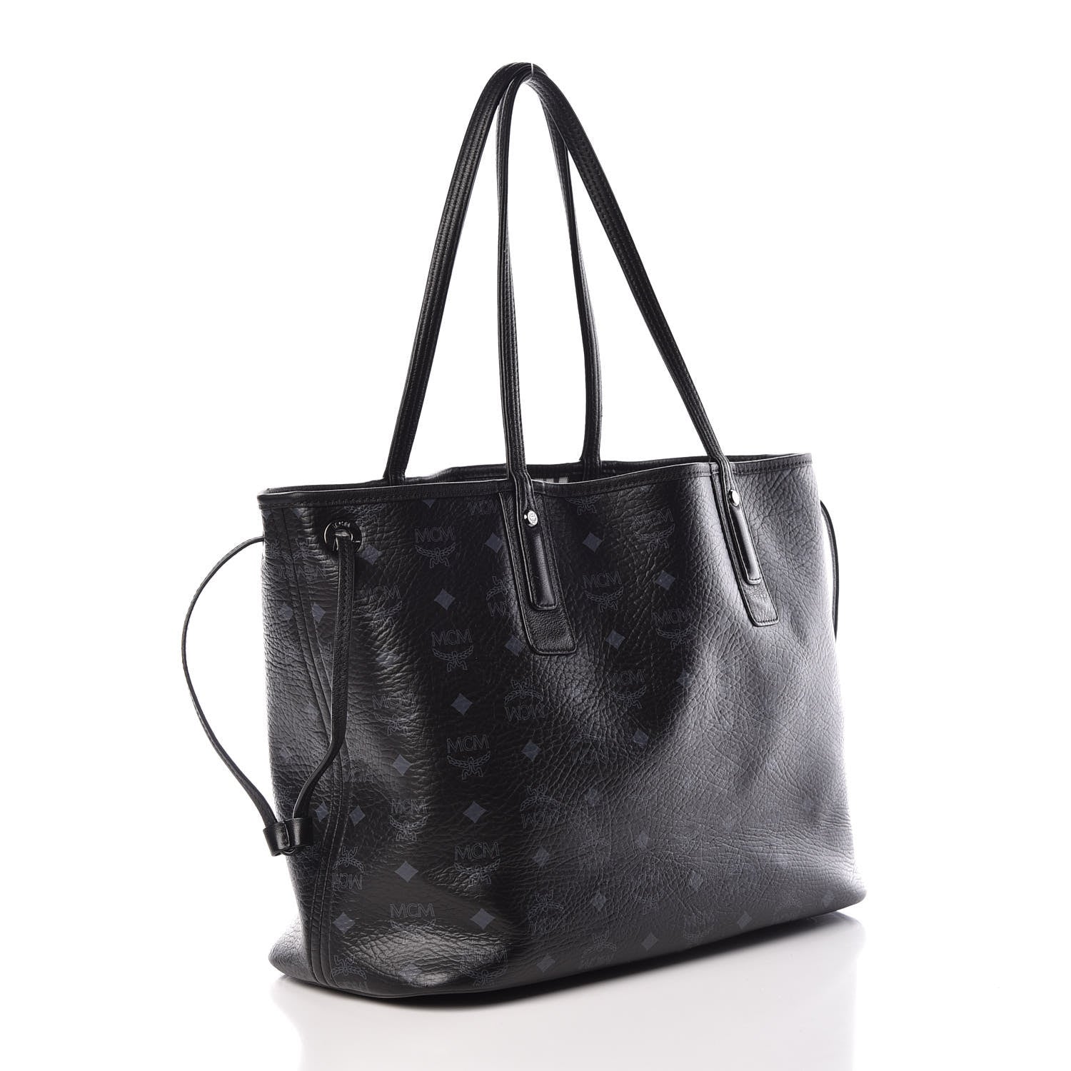 MCM Visetos Medium Liz Reversible Shopper Tote Black 6 of 22