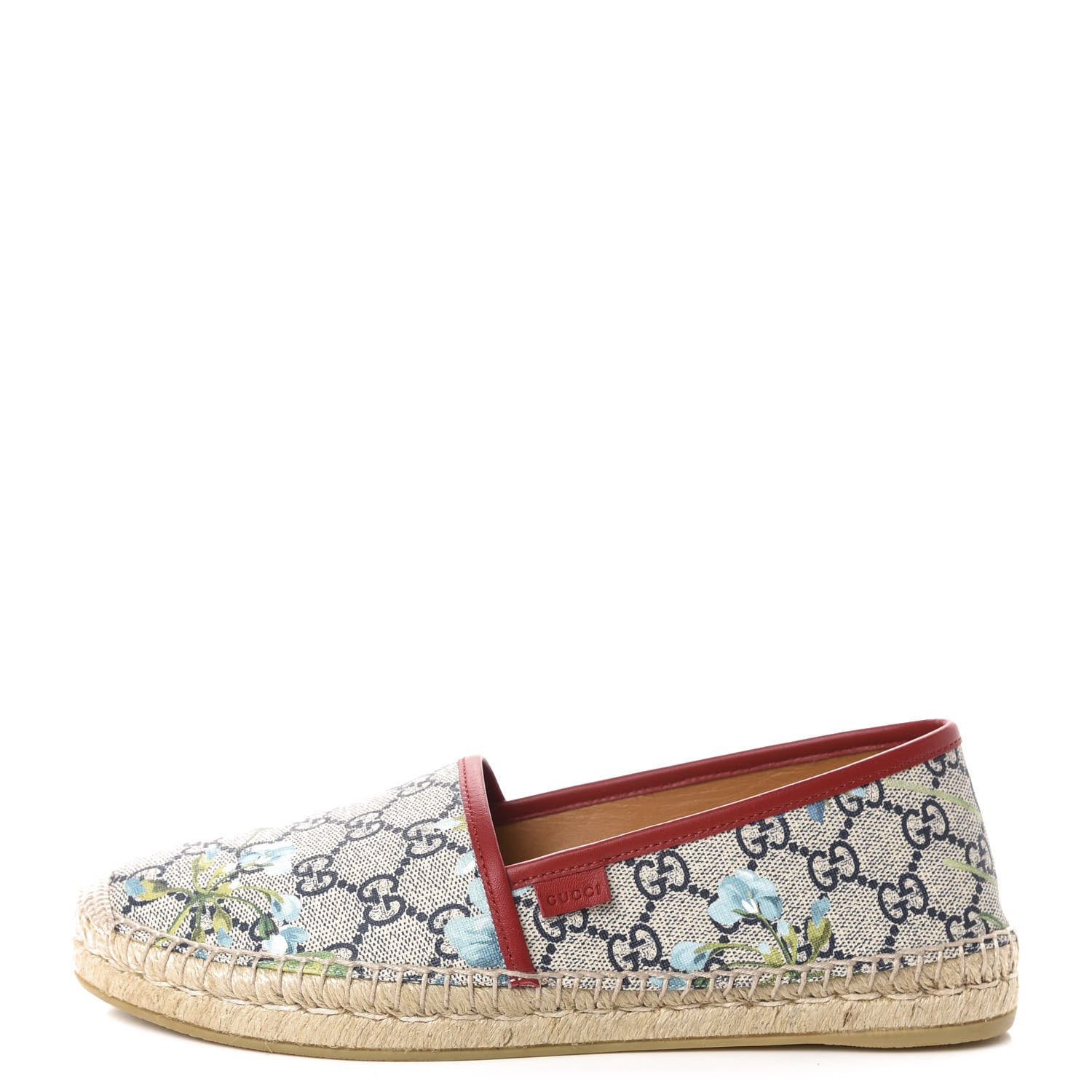 Gucci GG Supreme Monogram Blooms Espadrilles 39 Beige Blue Navy Hibiscus Red 1 of 10