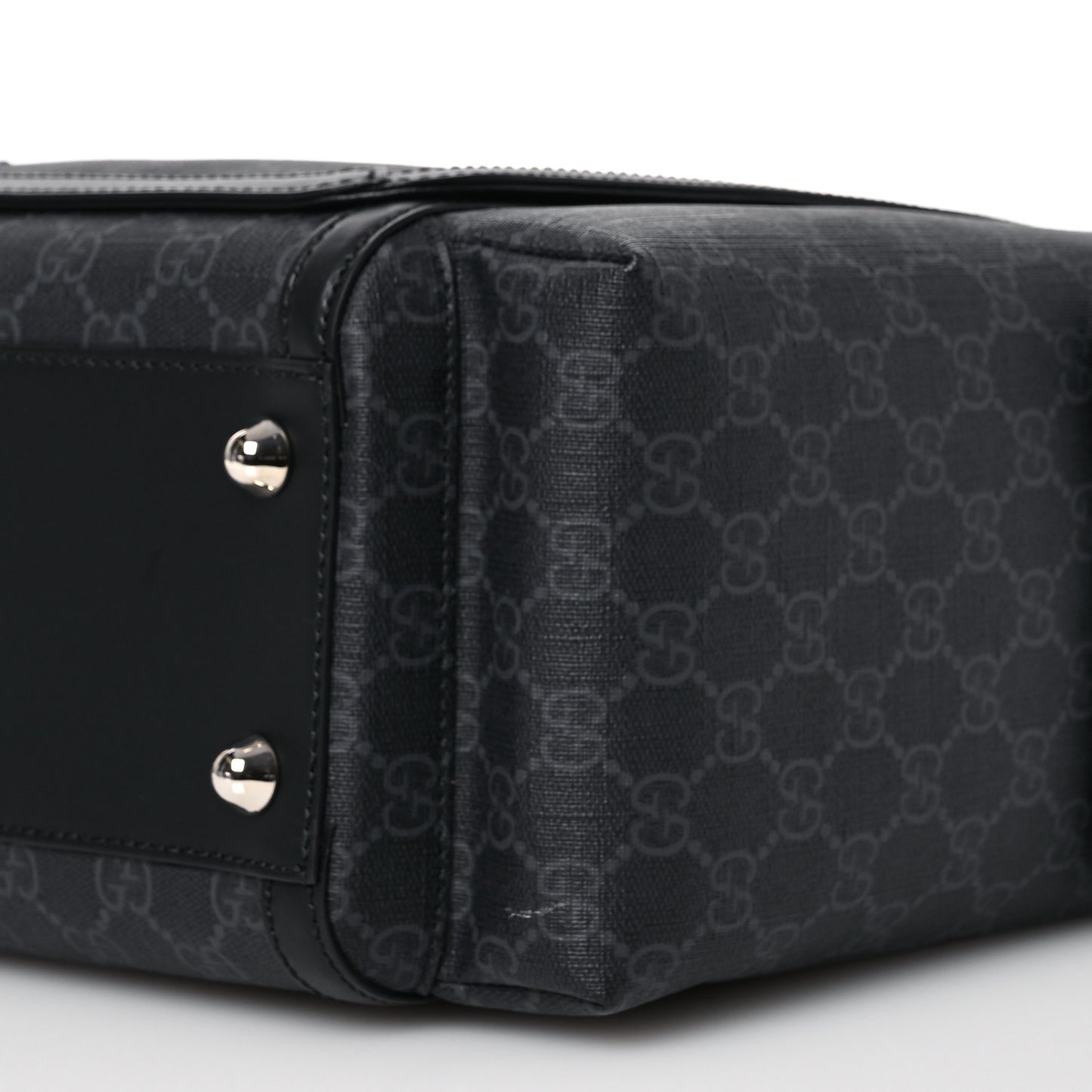 GG Supreme Monogram Web Messenger Diaper Bag Black Grey