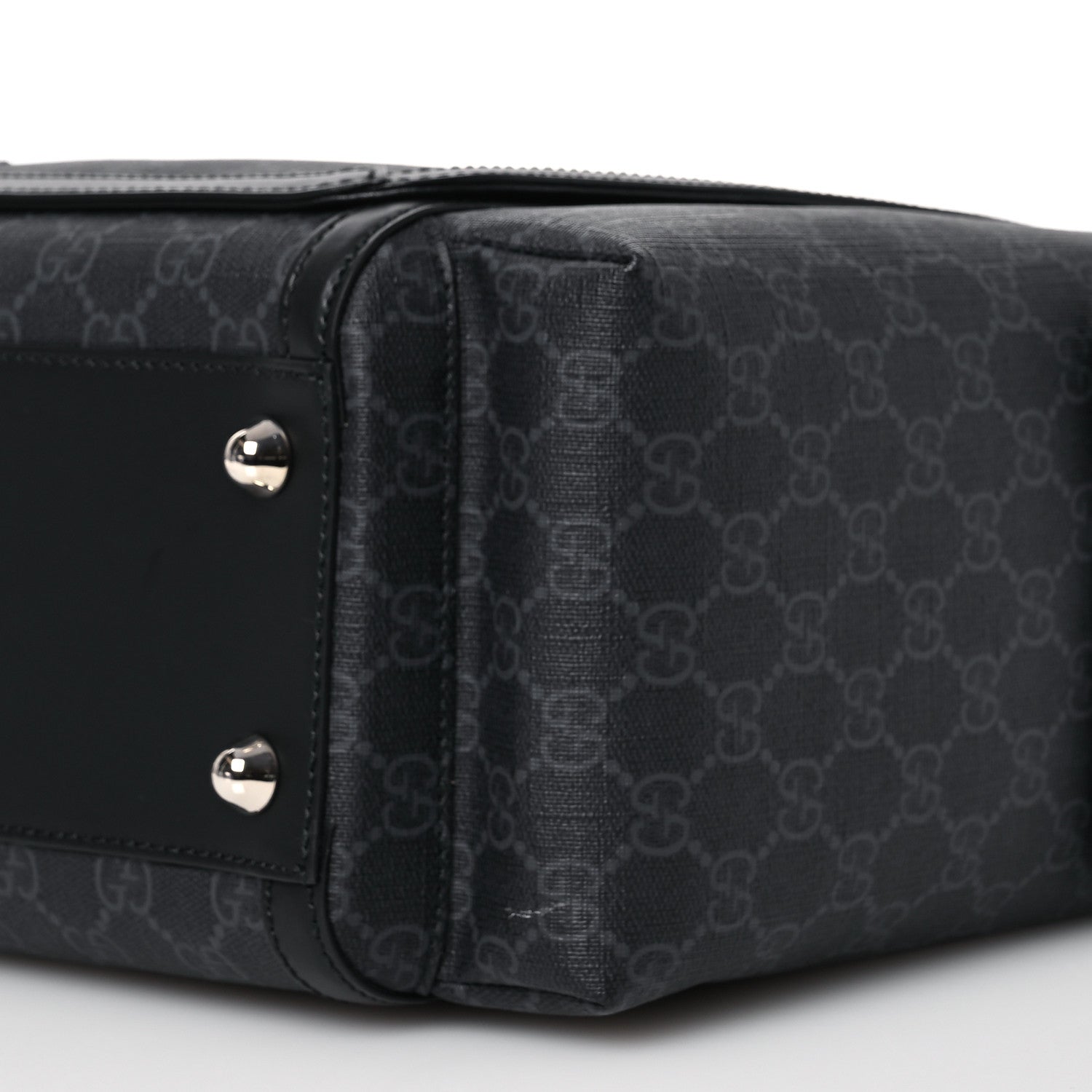 Gucci GG Supreme Monogram Web Messenger Diaper Bag Black Grey 10 of 17