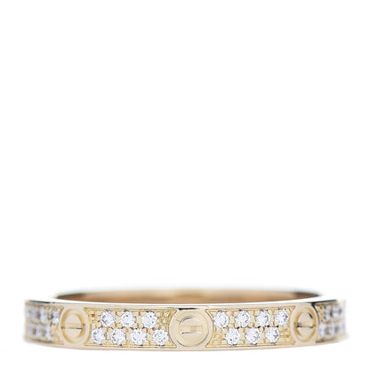 Cartier 18K Yellow Gold Diamond 2.6mm LOVE Paved Band Ring 49 4.75 1 of 6