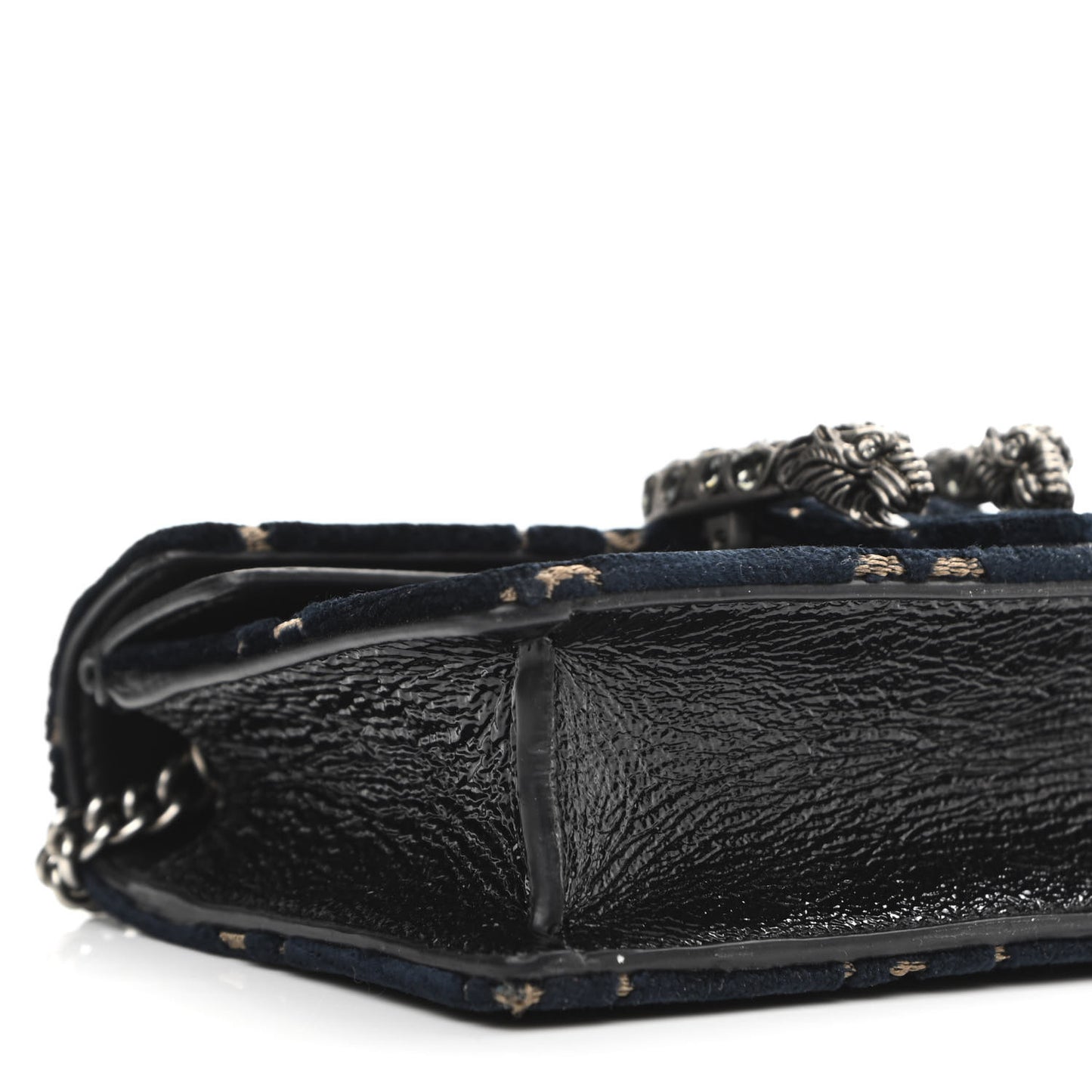 Velvet GG Monogram Super Mini Dionysus Shoulder Bag Blue Beige Black