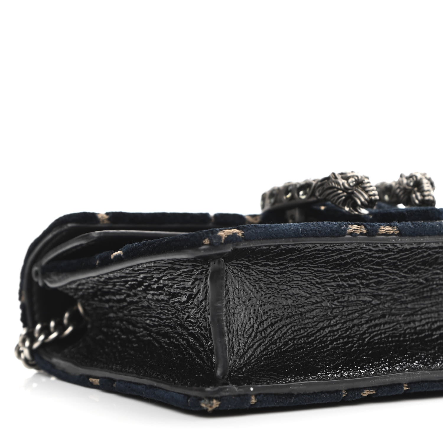 Gucci Velvet GG Monogram Super Mini Dionysus Shoulder Bag Blue Beige Black 8 of 9