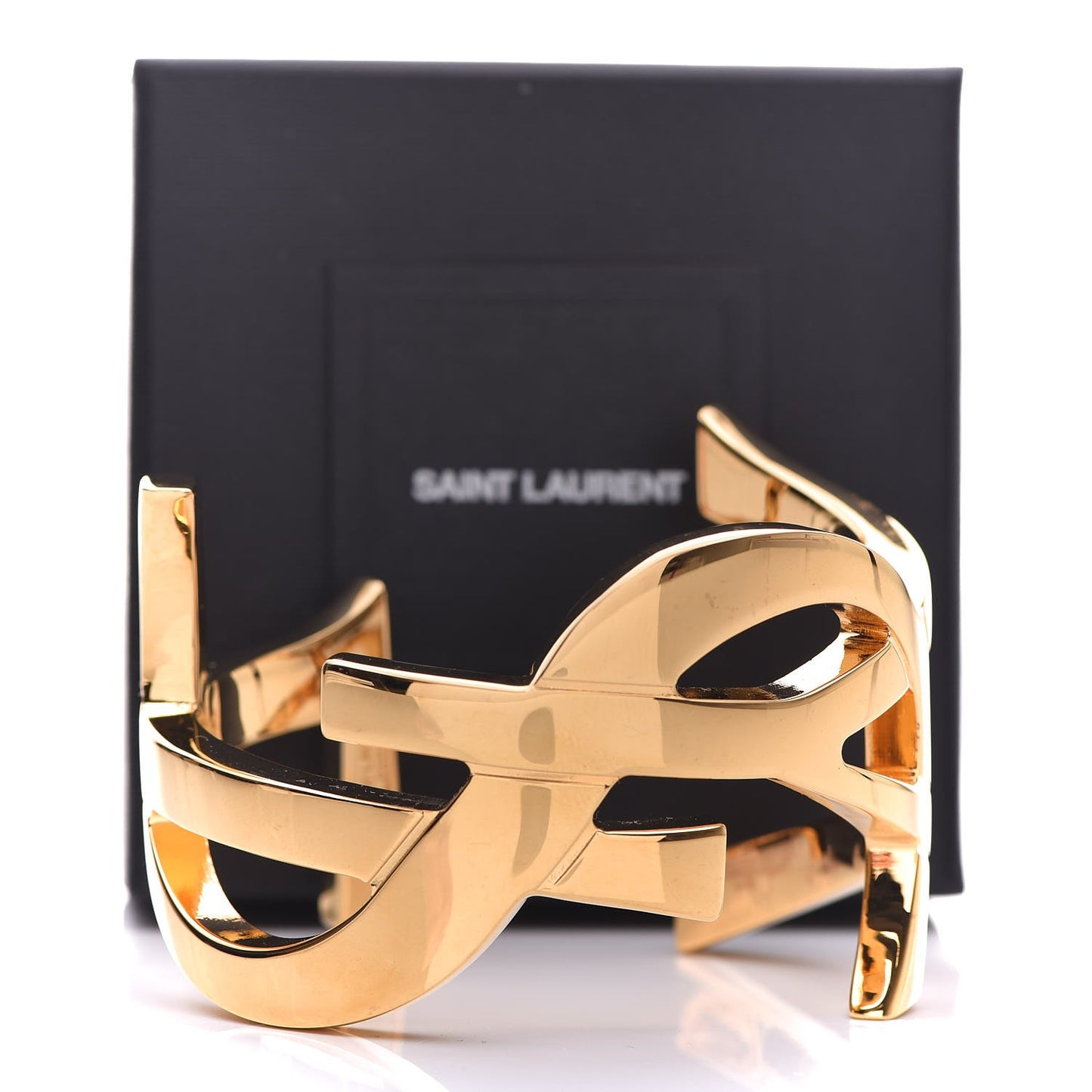 Brass Monogram Small Cuff Bracelet Gold