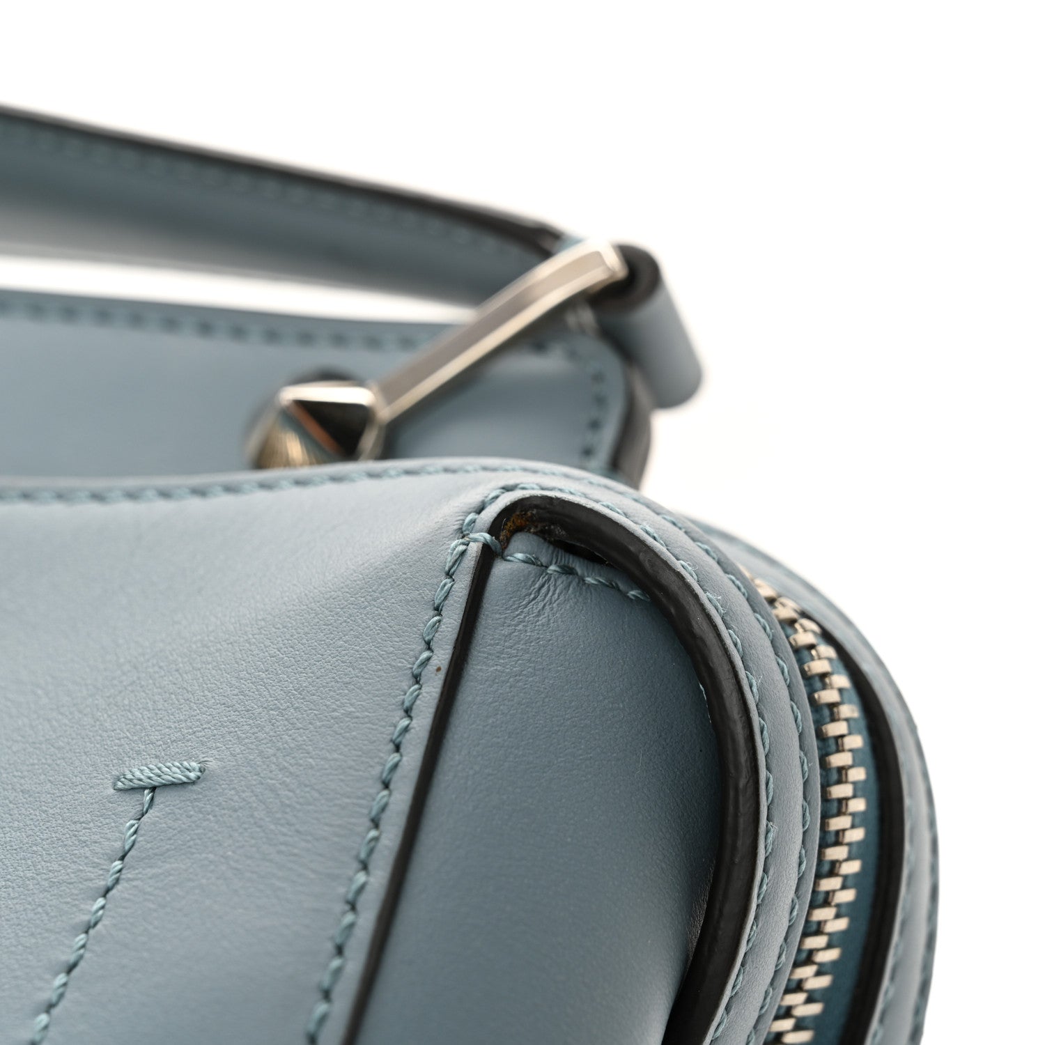 Fendi Vitello Baltico Dolce DotCom Satchel Blue 1708974 – FASHIONPHILE