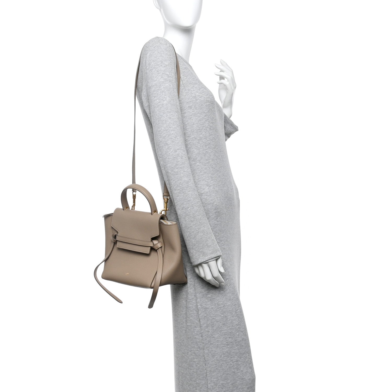 Celine Grained Calfskin Micro Belt Bag Light Taupe 2 of 11