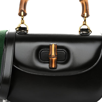 Gucci Boarded Dyana Lux Calfskin Web Medium Bamboo 1947 Top Handle Bag Black 8 of 11