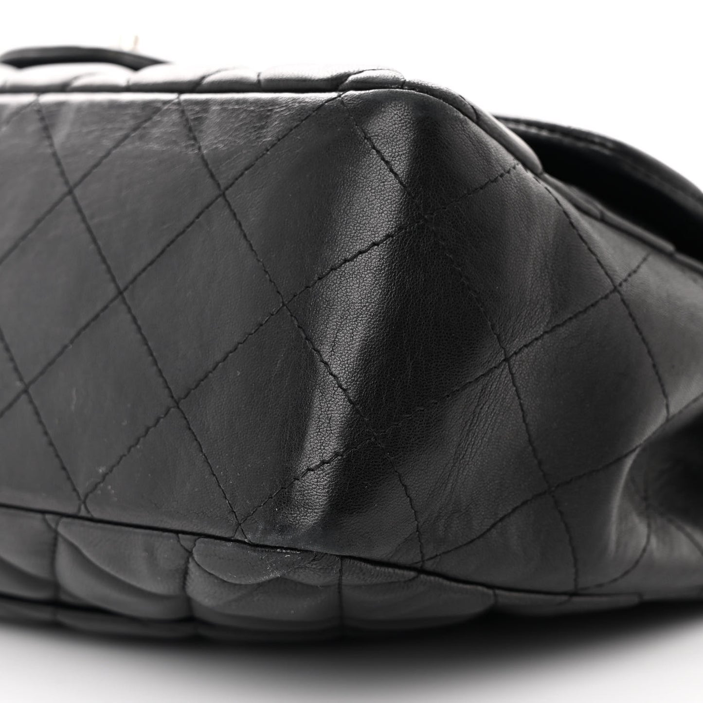 Lambskin Quilted Jumbo Single Flap Black
