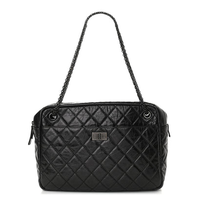 Chanel Aged Calfskin Quilted Large Reissue Camera Case Black 1 of 8