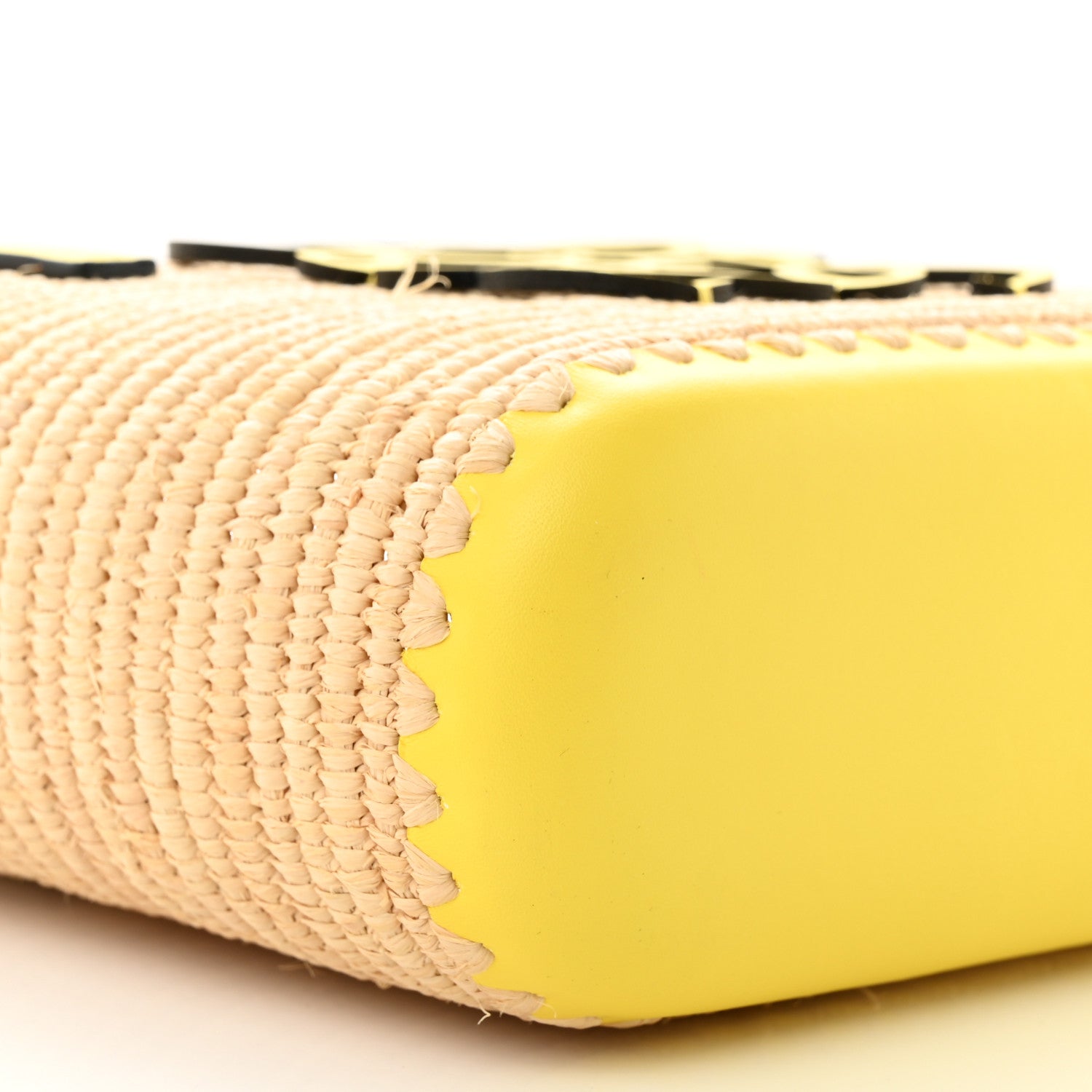 Loewe Raffia Square Mini Anagram Basket Tote Bag Natural Yellow 9 of 10
